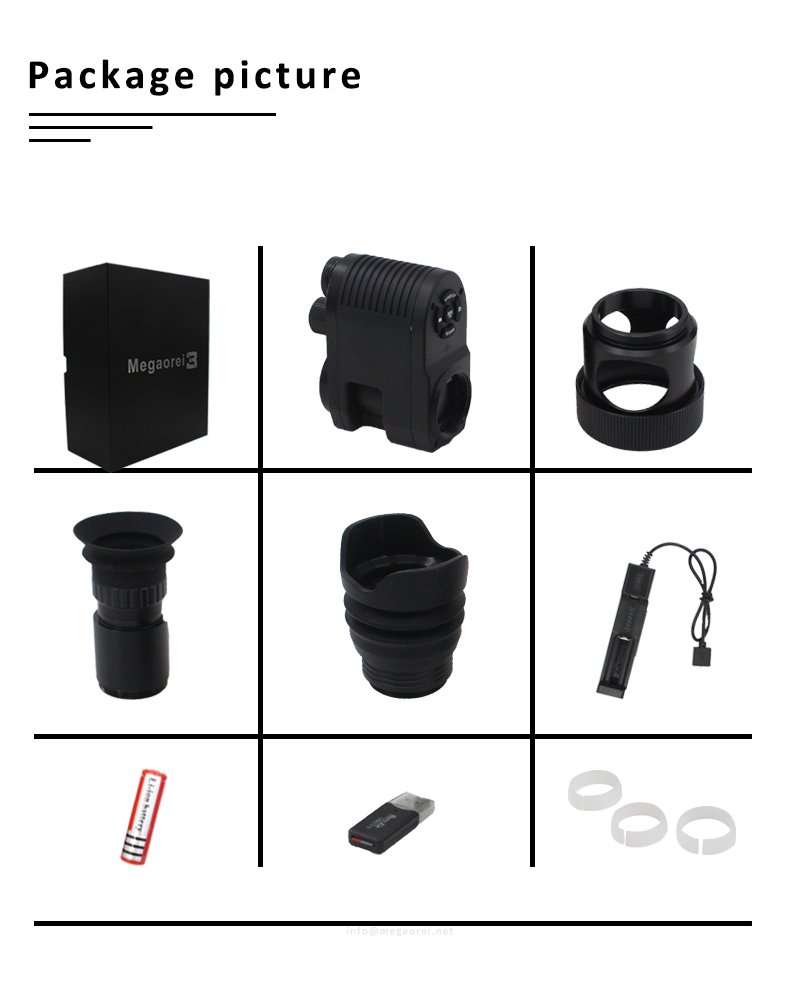 Megaorei3 720p HD Digital Night Vision Scope Camcorder Monocular Clip on Attachment with Built