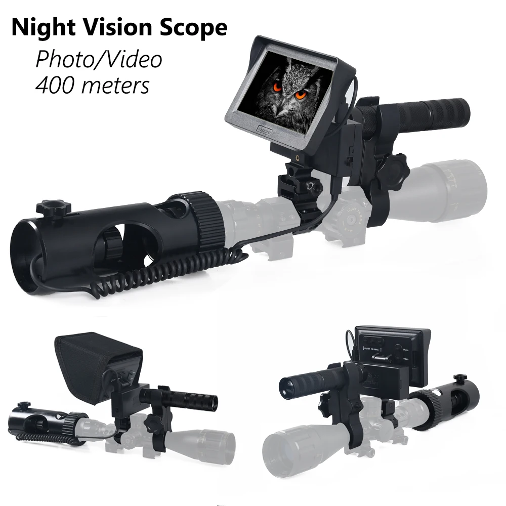 Megaorei 2 Hunting Camera Infrared Night Vision Scope Device HD 720P Video Photo with 4.3 inch HD Display for Riflescopes