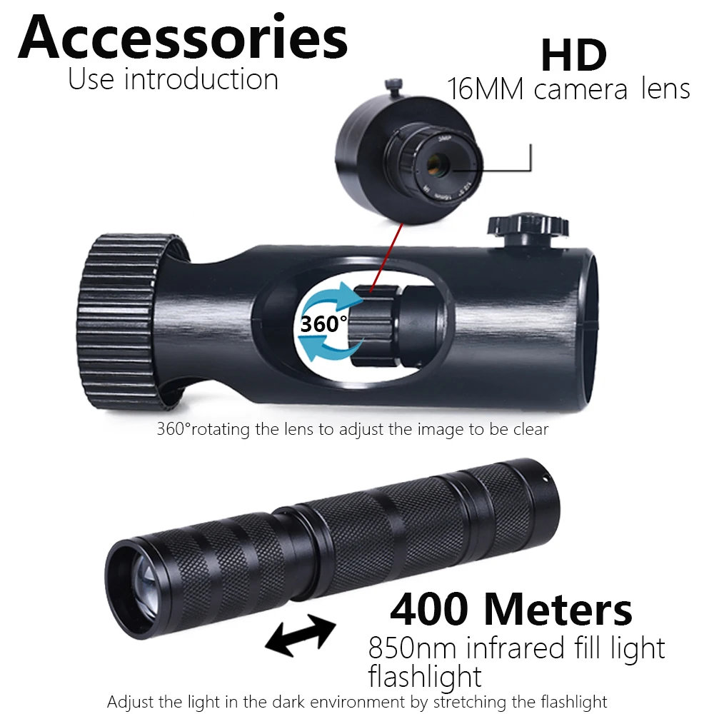 Megaorei 2 M2A Night Vision Scope Attachment Hunting Camera System with 850nm Laser IR Flashlight