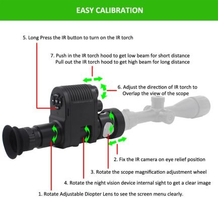 Megaorei 3 Night Vision Rifle Scope Camcorder with Adjustable Diopter Lens Scope Calibration