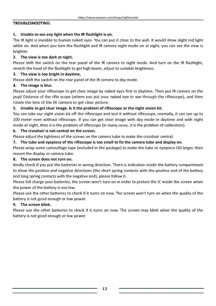 Megaorei 1 Operation Manual1 - NightCrystal Hunting Store on Aamazon